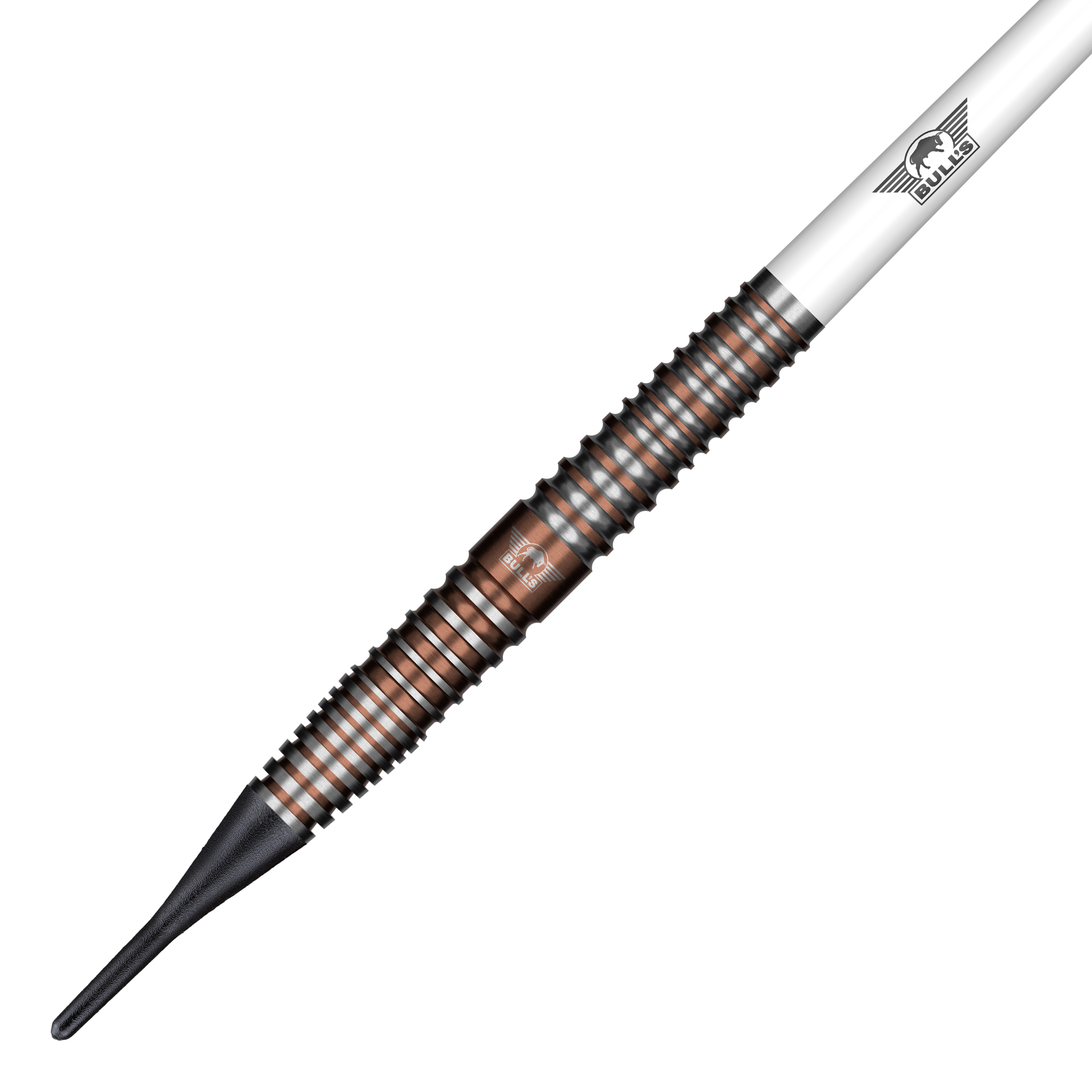 Auf dem Bild sieht man die Bulls NL Max Hopp E5 Softdarts mit einem Gewicht von 20 Gramm. Diese Softdarts sind für Präzision und gutes Handling bekannt.