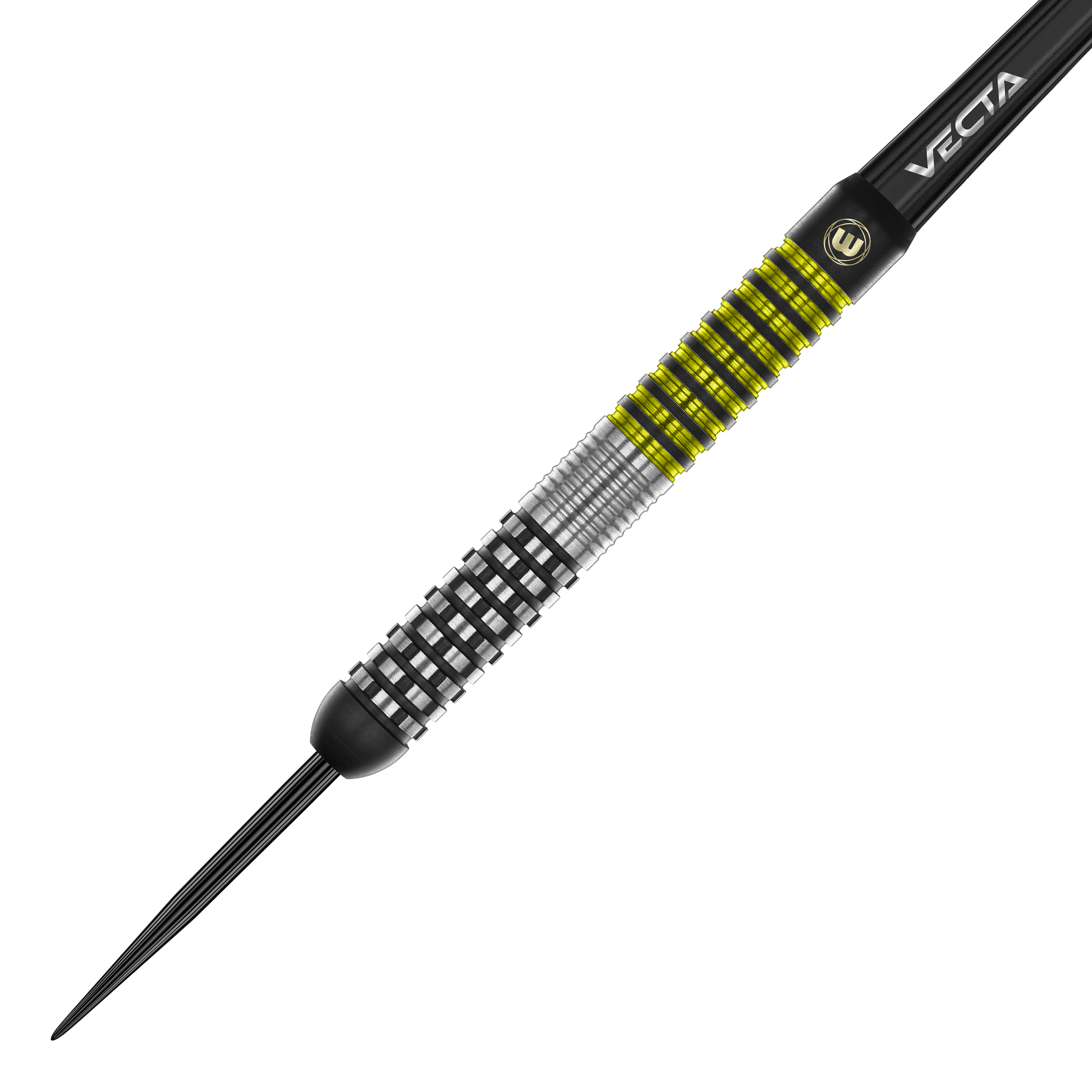 Hier sind die Winmau Team 360 Cori Wiltshire Steeldarts zu sehen, 24 Gramm schwer. Sie zeichnen sich durch ein modernes Design und hohe Performance aus.