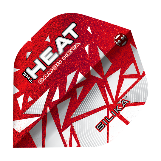 Hier ist das Produkt Harrows Silika Damon Heta Series 4 No2 Standard Flights abgebildet. Es wird für das Dartspiel verwendet.