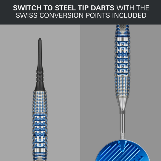 Abgebildet sind die Target Phil Taylor Gx2 Softdarts. Sie sind ideal für elektronische Dartscheiben und ambitionierte Spieler.