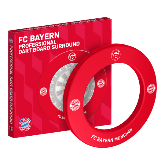 Bulls FC Bayern Munich Premium Dartboard Surround Abgebildet ist das Bulls FC Bayern München Premium Dartboard Surround. Die Dartboard-Umrandung ist im Stil des FC Bayern München gestaltet.