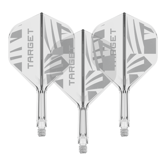 Target K-Flex Clear No2 Standard Flights Abgebildet ist ein Set Target K-Flex Clear No2 Standard Flights in 19 mm. Die Anordnung ist nebeneinander.