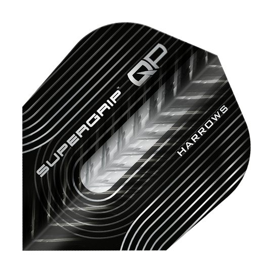 Das Bild zeigt die Harrows Supergrip QP No6 Flights. Die Flights sind speziell für Präzision und Stabilität entwickelt.