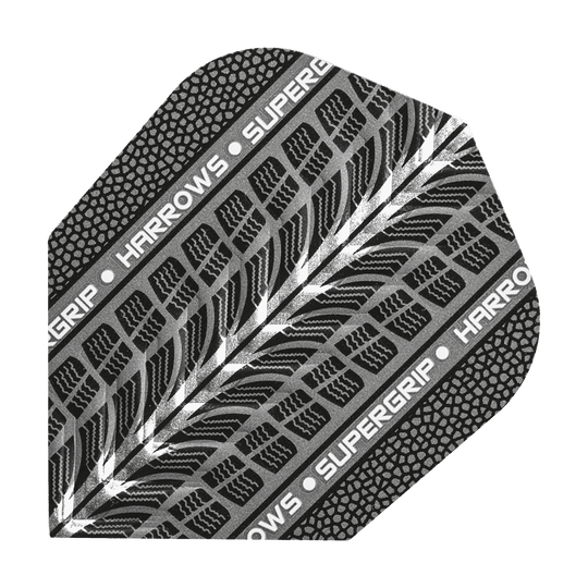 Harrows Supergrip White No6 Flights Das Bild zeigt die Harrows Supergrip Weiß No6 Flights. Es handelt sich um weiße Dart-Flights für präzises Spiel.