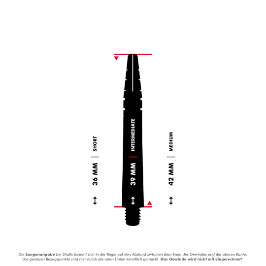 C792_Red_Dragon_Nitrotech_Peter_Wright_Purple_Ionic_Shafts_5_39mm Das Bild zeigt die Red Dragon Nitrotech Peter Wright Purple Ionic Shafts mit einer Längenangabe in Millimetern. Die Shaft-Länge „Intermediate“ beträgt 39 mm, verglichen mit „Short“ (36 mm) und „Medium“ (42 mm).