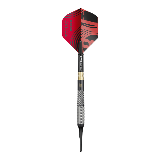 Target Stephen Bunting GEN5 Void Soft Darts - 18g Target Stephen Bunting GEN5 Void Softdarts - 18g Darts werden dargestellt. Das Bild zeigt das Design und die Details dieser Softdarts.