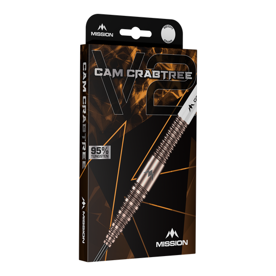 Mission Cam Crabtree V2 95% Tungsten Steel Darts Das Bild zeigt die Mission Cam Crabtree V2 95% Tungsten Steeldarts. Diese Darts zeichnen sich durch ihr professionelles Design und hohe Qualität aus.