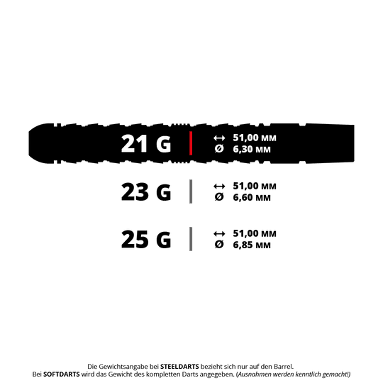 Abgebildet ist ein Steeldart aus der Serie 'Harrows Luke Woodhouse Series 3 QuickPoint' mit einem Gewicht von 21g. Das Bild zeigt die Form und das Design dieses speziellen Darts.