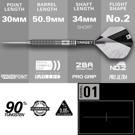 Target Beau Greaves GEN1 Swiss Point Steel Darts Abgebildet sind die Target Beau Greaves GEN1 Swiss Point Steeldarts. Diese Darts zeichnen sich durch ihre innovative Swiss Point Technologie aus.