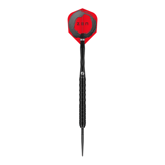 Shot ZEN Straight Turbo Point Steel Darts - 23g Gezeigt werden die Shot ZEN Straight Turbo Point Steeldarts mit 23g Gewicht. Sie sind ideal für Spieler, die Wert auf Balance und Präzision legen.