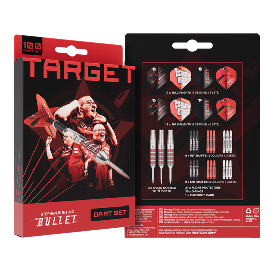 Target Stephen Bunting Bullet 100 Piece Brass Steeldart Set - 22g