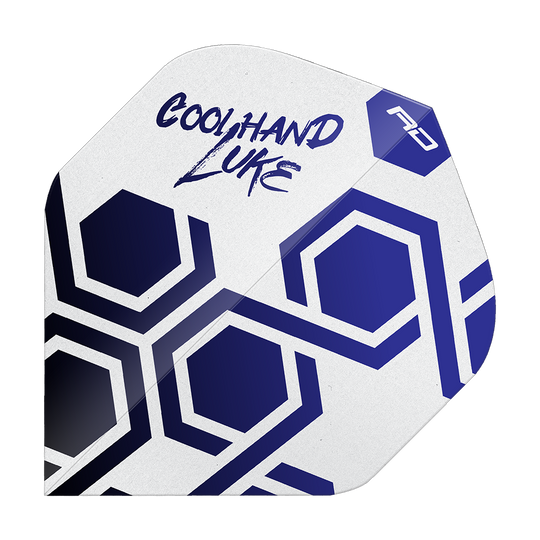 Abgebildet ist das Produkt Red Dragon Pro Player Premium Luke Humphries Blue TX5 Premium No2 Standard Flights. Es handelt sich um hochwertige Flights für Dartpfeile.