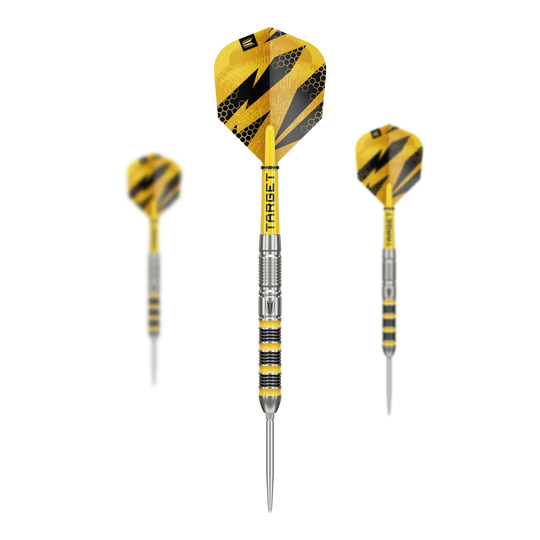 Target Buzz 01 Swiss Points steel darts Abgebildet sind die Target Buzz 01 Swiss Points Steeldarts. Diese Darts sind robust und präzise gefertigt.