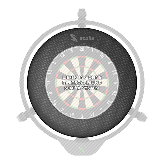 Scolia Stealth Dartboard Surround Dieses Bild zeigt das Scolia Stealth Dartboard Surround. Es wird zum Auffangen von Dartpfeilen verwendet.
