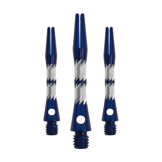 Bulls NL Minor Aluminum Shafts - Blue - 33 mm Zu sehen ist ein Set Bulls NL Minor Aluminium Shafts in Blau mit 33 mm Länge. Diese Aluminiumschäfte werden für Darts verwendet.