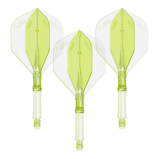 L-Style L-System lights - Neon Yellow Hier ist ein Set Dart Flights in Neon-Gelb, mittlere Größe zu sehen. Die Flights sind für das L-Style L-System bestimmt.