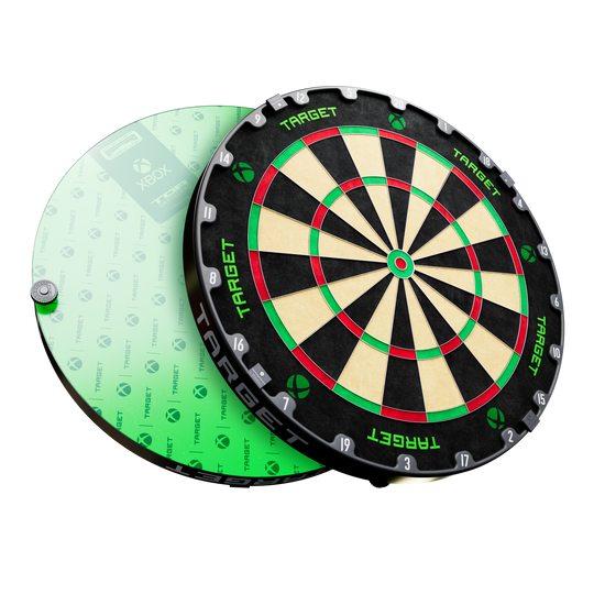 Target Xbox Dartboard Surround Bundle Zu sehen ist das Target Xbox Dartboard Surround Bundle. Es ist ein Zubehör für Dartspieler zur Erweiterung der Scheibe.