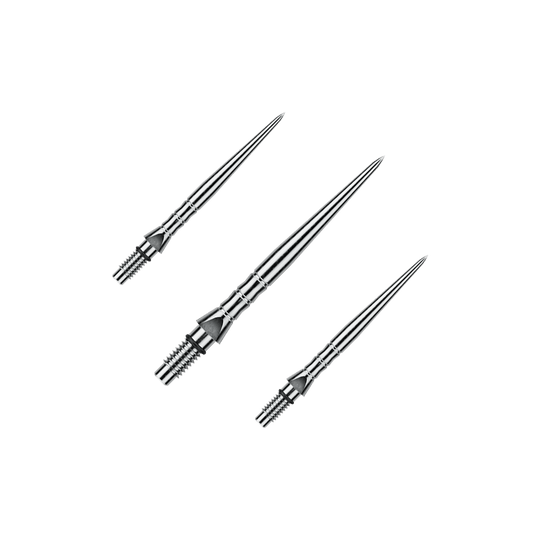 Winmau Switch Point Wave steel dart tips - Silver Effect Abgebildet sind Winmau Switch Point Wave Silver Effect Steeldartspitzen mit 26 mm Länge als Set. Die Steeldartspitzen sind im silbernen Wellendesign gestaltet.