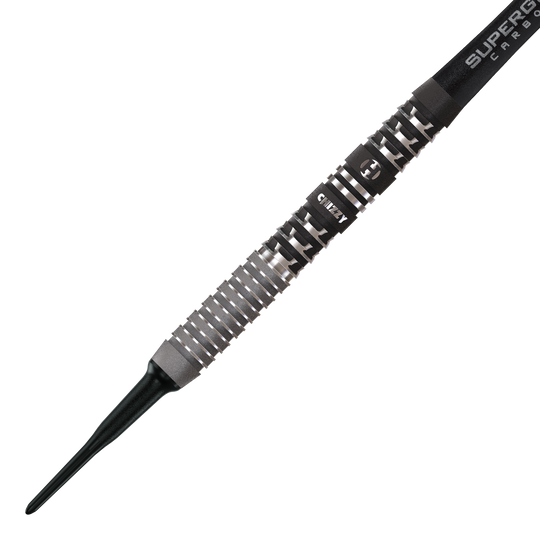 Harrow's Dave Chisnall Chizzy Series 4 soft darts Das Bild zeigt die Harrows Dave Chisnall Chizzy Series 4 Softdarts. Dies sind spezielle Softdarts, entworfen für präzises Werfen.