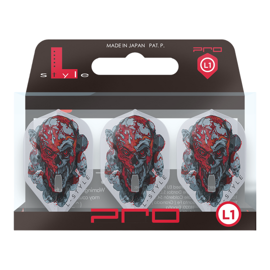 L-Style Ryan Searle Signature V4 Clear White L1PRO Flights Das Bild zeigt die L-Style Ryan Searle Signature V4 Clear White L1PRO Flights. Es handelt sich um hochwertige Flights für Dartsport.