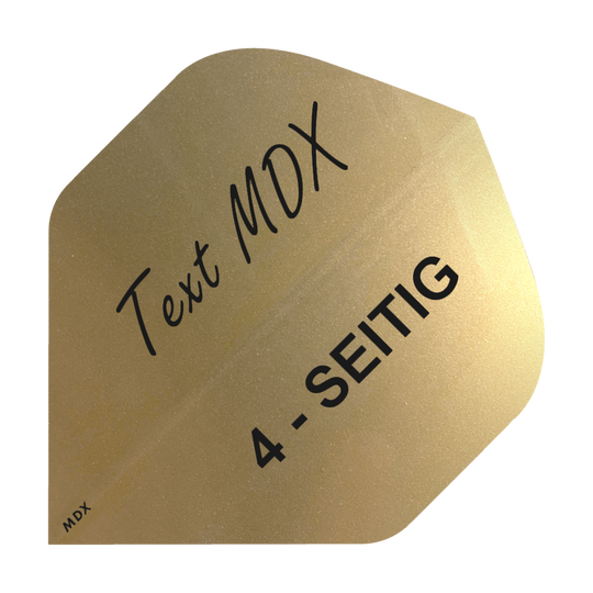 10 sets of printed metallic flights 4-sided - custom text - MDX Standard