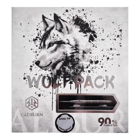 Caliburn Wolfpack W7 steel darts - 21g Abgebildet ist das Produkt Caliburn Wolfpack W7 Steeldarts - 21g. Dieses Set besteht aus hochwertigen Steeldarts mit 21 Gramm Gewicht.