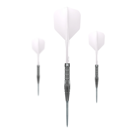 Caliburn Prisma P1 steel darts - 19.5g Das Bild zeigt die Caliburn Prisma Steeldarts - 19,5g. Diese Steeldarts sind ein hochwertiges Produkt für Dartspieler.