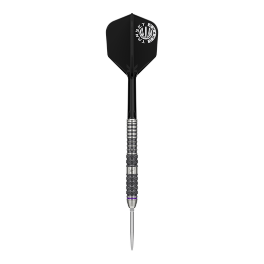 Abgebildet sind die Target Japan Yuta Hayashi Sirius Swiss Point Steeldarts mit 23g. Diese Steeldarts bieten eine präzise Flugeigenschaft für Dartspieler.