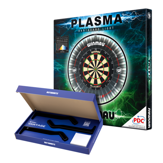 Autodarts Vantage auto scoring system Das Bild zeigt das Autodarts Vantage Auto-Scoring-System. Es ist wahrscheinlich ein System zur automatischen Auswertung von Dartergebnissen.