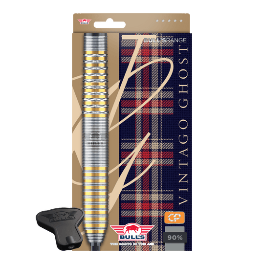 Bulls NL Vintage Ghost Convertible Points Steel Darts Zu sehen ist das Produkt Bulls NL Vintago Ghost Convertible Points Steeldarts. Die Darts zeichnen sich durch ihre Wandelbarkeit und Präzision aus.