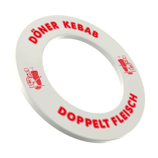 Zu sehen ist das McDart Dartboard Surround Döner mit individuellem Wunschtext. Dieses Produkt dient als Schutz für Dartboards.