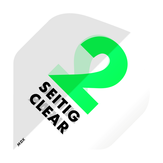 MD-650_2-Seitig_Bedruckte_Clear_Flights_Logo_oder_Bilddruck_1 Das Bild zeigt eine stilisierte, grüne Zahl 2 auf transparentem Hintergrund. Daneben steht der Text "SEITIG CLEAR" in schwarzer Schrift sowie "MDX" in der Ecke.