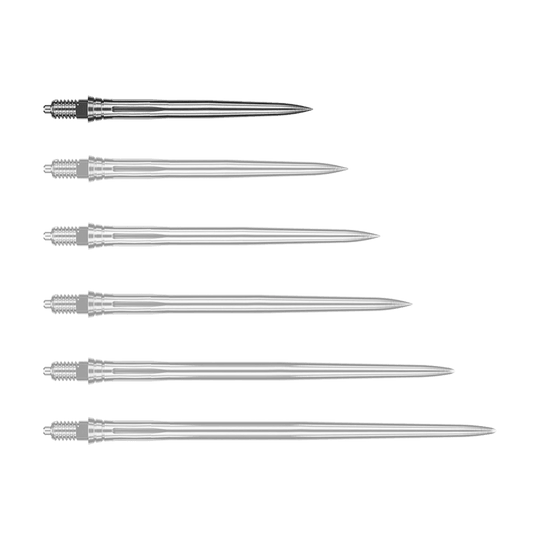 Caliburn EZ-EVO dart tips - Smooth - Silver Abgebildet wird eine weitere glatte silberne Dartspitze, vermutlich in einer anderen Perspektive. Die Spitze scheint aus Metall zu bestehen.