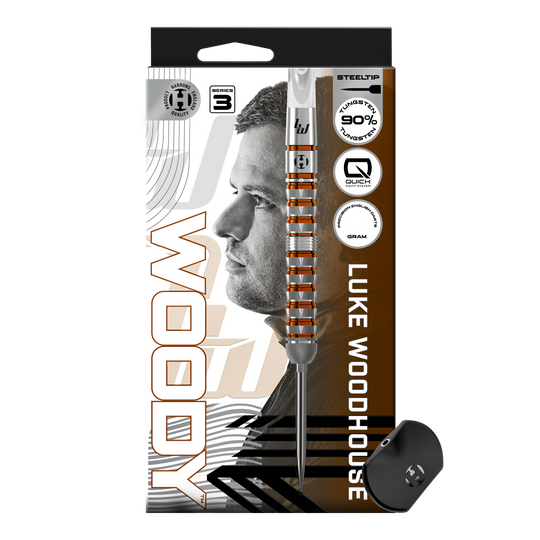 Harrow's Luke Woodhouse Series 3 Quick Point Steel Darts Abgebildet sind die Harrows Luke Woodhouse Series 3 Quick Point Steeldarts. Diese Pfeile eignen sich besonders für Profis und Fortgeschrittene.