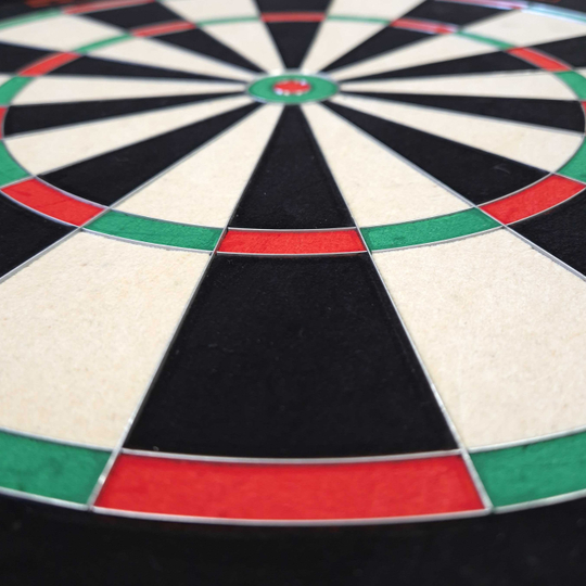 Target TOR Steel Dartboard Das Bild zeigt ein Target TOR Steeldartboard frontal. Alle Spielfelder sind zu erkennen.