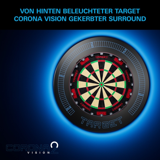 Target Corona Vision Notched Dartboard Surround with Lighting Target Corona Vision Notched Dartboard Surround with Lighting