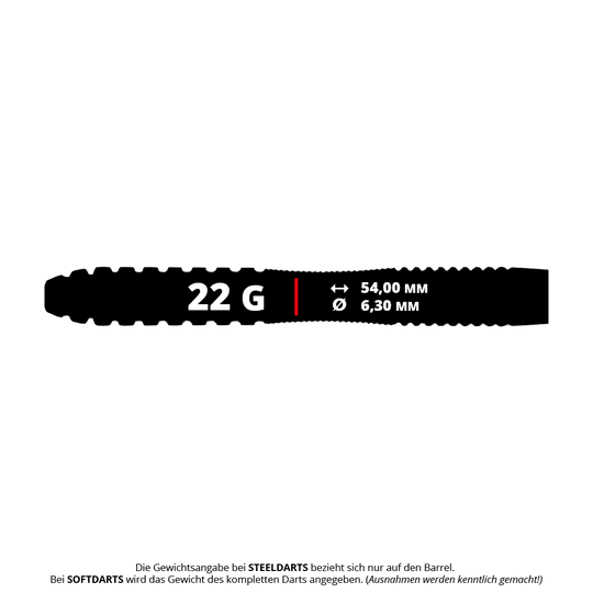 Gezeigt wird das Produkt McDart Rainbow 3 Steeldart-Barrels - 22g. Dieses Set besteht aus farbenfrohen Steeldart-Barrels.
