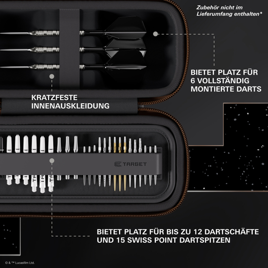 Target Star Wars Boa Dartcase - Mandalorian Dieses Bild zeigt das Target Star Wars Boa Dartcase - Mandalorian. Das Dartcase hat ein Motiv vom Mandalorianer aus Star Wars.