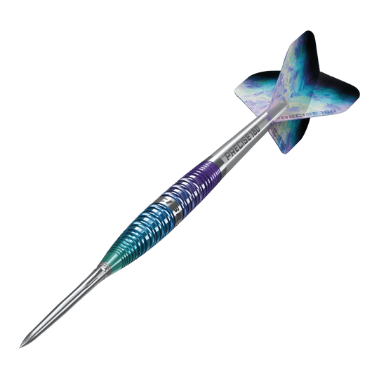 Precise 180 Northern Lights steel darts Abgebildet sind die Precise 180 Northern Lights Steeldarts. Die Steeldarts zeichnen sich durch ihr spezielles Design aus.