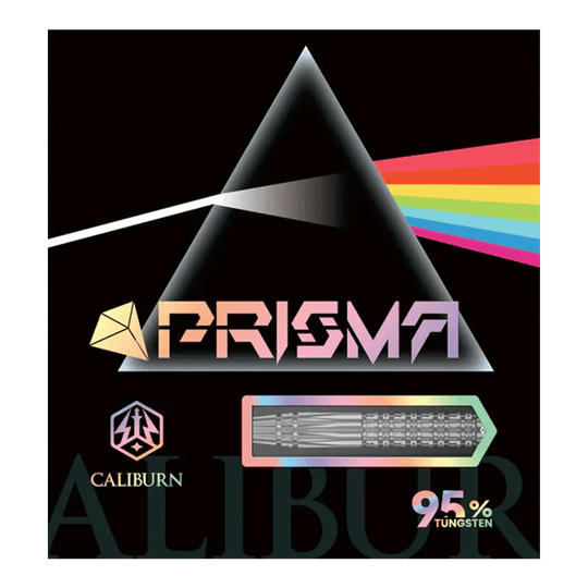 Abgebildet sind die Caliburn Prisma P2 Steeldarts mit 20,5g Gewicht. Die Darts sind für den Steeldart-Sport konzipiert.