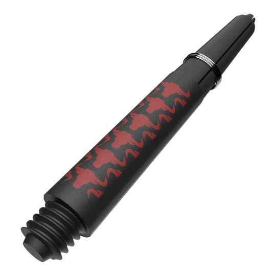 Bulls NL Capo Carbon Shafts - Red Gezeigt wird ein roter Capo Carbon Shaft in kurzer Ausführung mit 34mm Länge. Das Zubehör eignet sich für den Einbau in Dartpfeile.