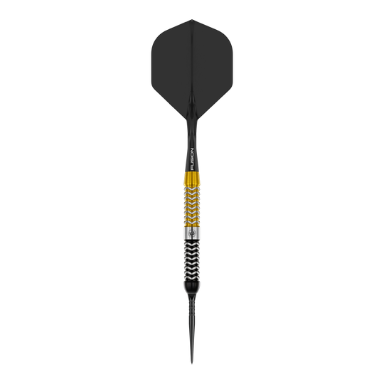 Das Bild zeigt die Winmau Exion Parallel Switch Point Steeldarts. Diese Darts sind für Präzision und Leistung konzipiert.