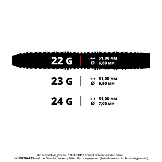 Dieses Foto zeigt einen Harrows Opus QP Steeldart mit 22 Gramm. Es ist das Modell HA32174_Harrows_Opus_QP_Steeldarts.