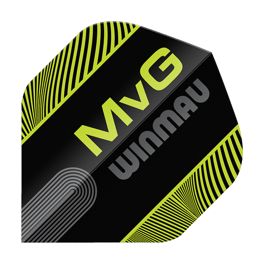 Winmau Prism Delta MvG Black Green Text No2 Standard Flights Das Set Winmau Prism Delta MvG Black Green Text No2 Standard Flights wird gezeigt. Die Flights bestechen durch ihr spezielles Design.