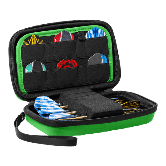Beazd Orbis XL Dartcase - Green Das Bild zeigt eine Beazd Orbis XL Dartcase mit praktischer Form. Das Case schützt Darts und Zubehör.