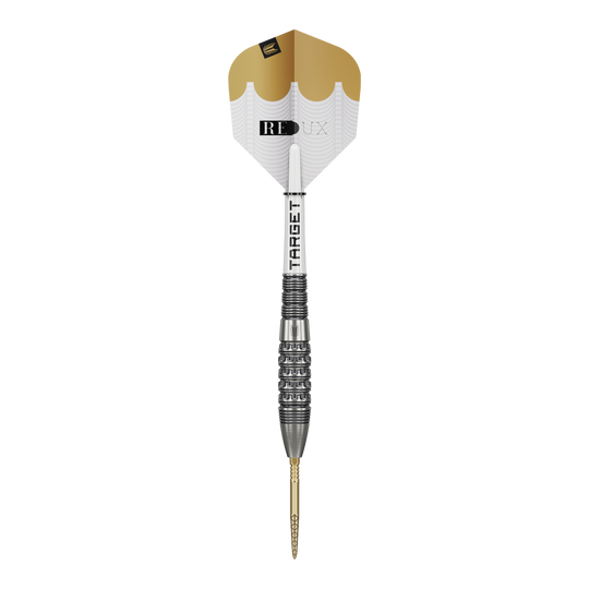 Hier sind die Target Redux 02 Swiss Point Steeldarts zu sehen. Die Steeldarts bieten eine hohe Qualität und Präzision.