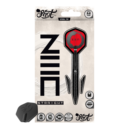 Shot ZEN Straight Turbo Point Steel Darts - 23g Shot ZEN Straight Turbo Point Steel Darts - 23g