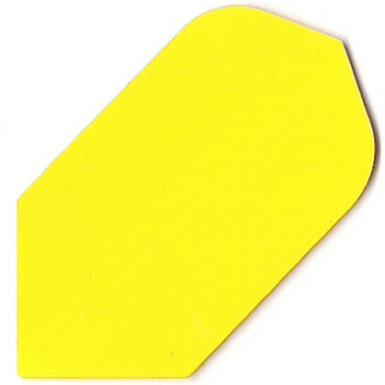 pr10 Das Bild zeigt das Produkt „Poly-Plain Flights PR10“. Es handelt sich um ein einfaches, einfarbig gelbes Dartflight.