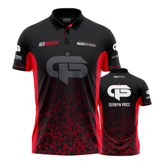 Red Dragon Gerwyn Price Red Tour Polo Dart Shirt