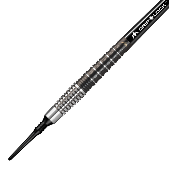 Mission Makara M2 soft darts - 20g Dies ist der Mission Makara M2 Softdart mit einem Gewicht von 20g. Der Dartpfeil hat ein silber-schwarzes Design mit strukturiertem Griffbereich und einer schwarzen Kunststoffspitze.